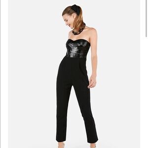 NWT Express sequin black jumpsuit size 0